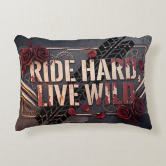 ride hard, live wild accent pillow