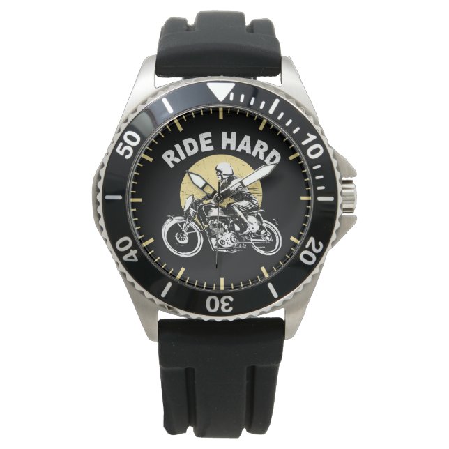 Ride Hard Motorcycle Sunset Rider Watch (Front)