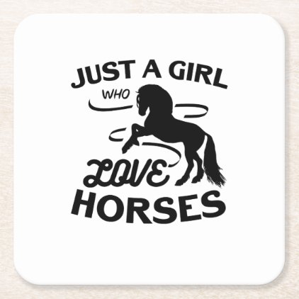 Ride Horse Lovers Gifts Riding Who Loves Horses Square Paper Coaster