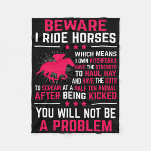 Ride Horses Horseback Rider Equestrian Riding Gift Fleece Blanket