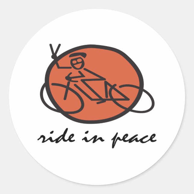 Ride In Peace Classic Round Sticker (Front)