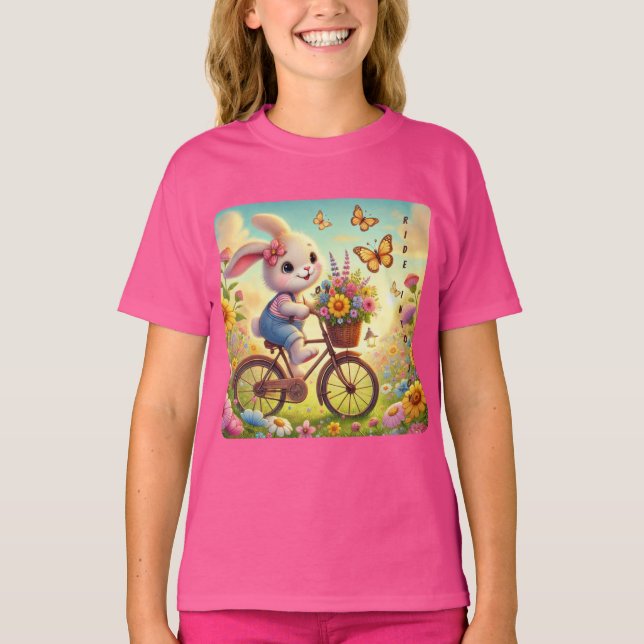 Ride Into Joy - Bunny Bicycle Tee (Front)