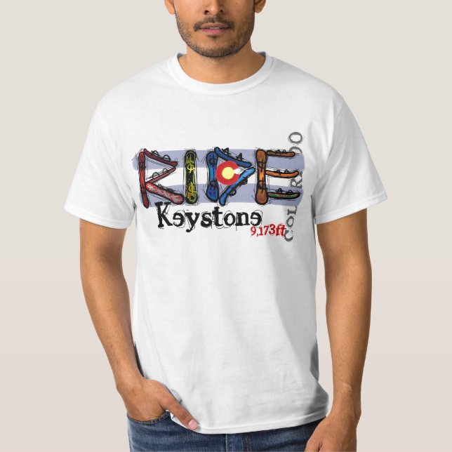 Ride Keystone Colorado snowboard value tee (Front)