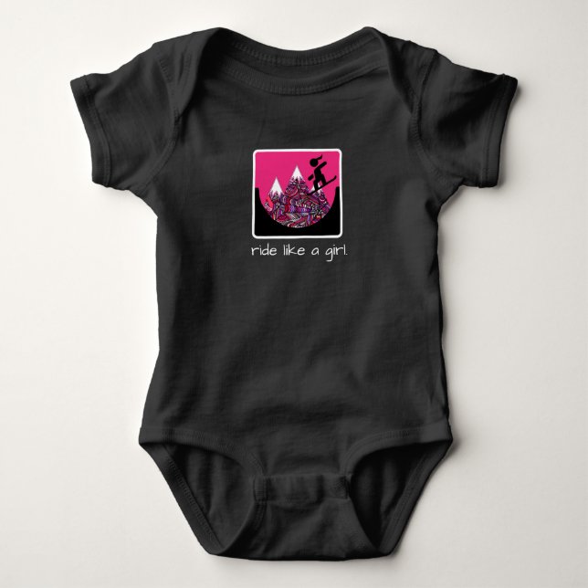 Ride Like a Girl Baby Bodysuit (Front)