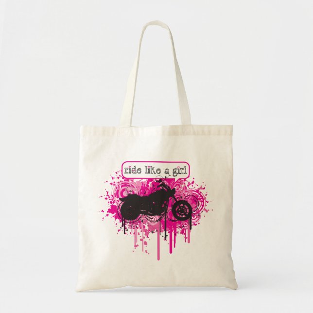 Ride Like A Girl - Paint Splatz Cruiser Tote Bag (Front)