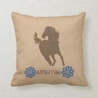 Ride Like A Girl Throw Pillow