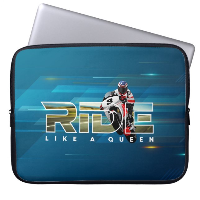 Ride Like a Queen | 15" Laptop Sleeve (Front)