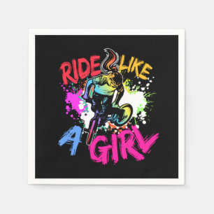 Ride Lke A Girl BMX Biker Gift Idea Napkins