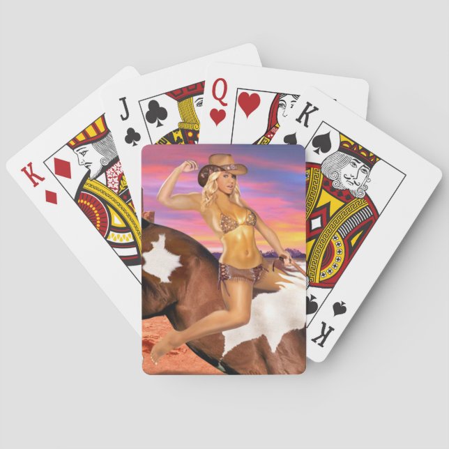 RIDE’M BRONCO COWGIRL POKER CARDS (Back)
