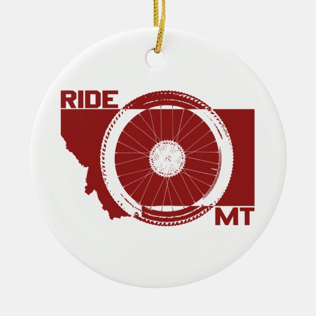 Ride Montana Ceramic Ornament (Front)