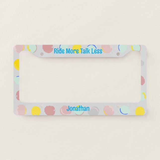 Ride More Talk Less Custom Name License Plate Frame (Front)