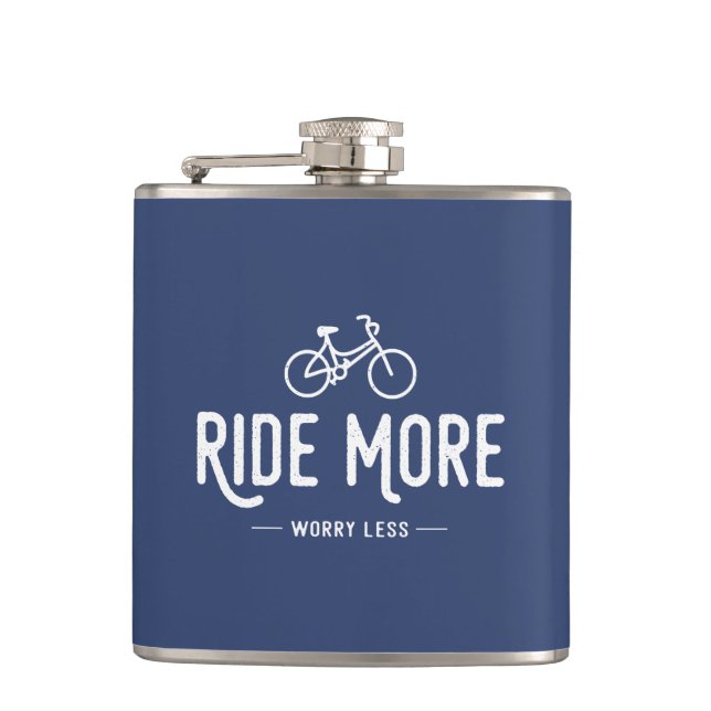 Ride More Worry Less Flask (Front)