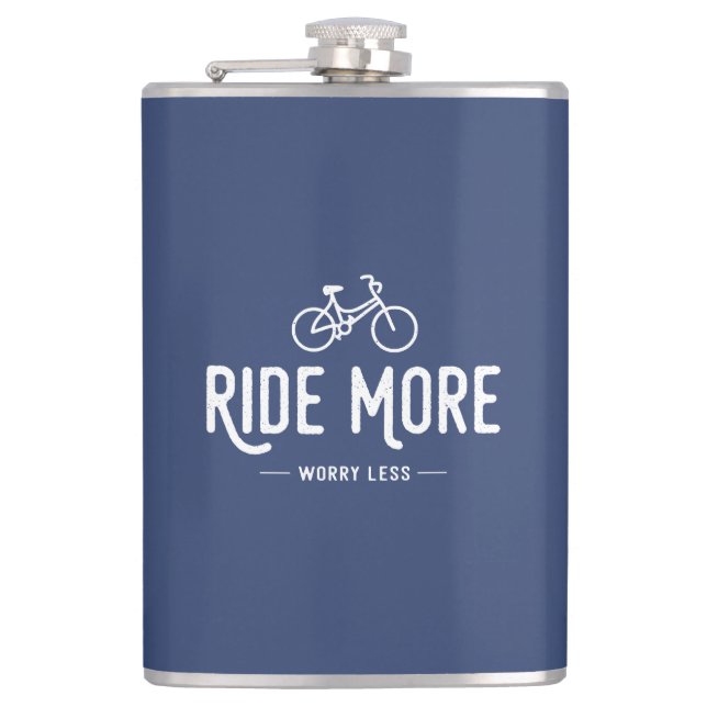Ride More Worry Less Flask (Front)