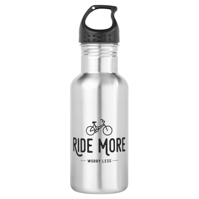 Ride More Worry Less Stainless Steel Water Bottle (Front)
