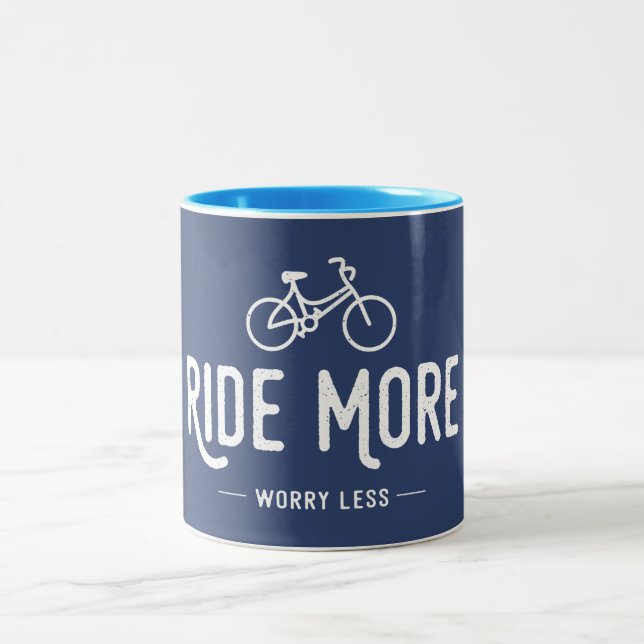 Ride More Worry Less Two-Tone Coffee Mug (Center)