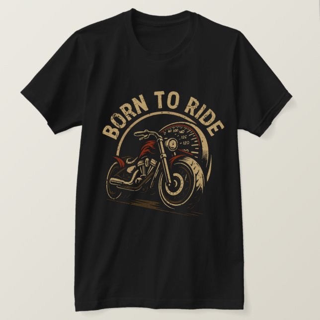  Ride Motorcycle T-Shirt – Retro Biker Graphic  (Design Front)