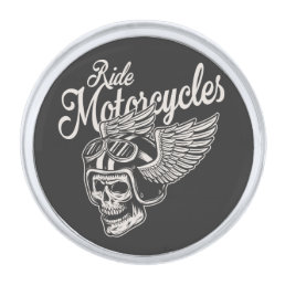 Ride Motorcycles Silver Finish Lapel Pin