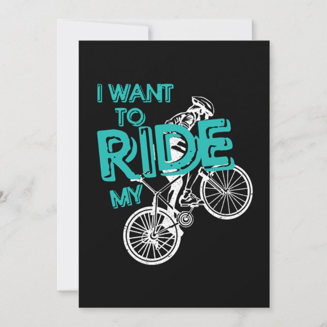 Ride My Bike Biking Cycling Cyclist Bicycle Gift Invitation (Front)