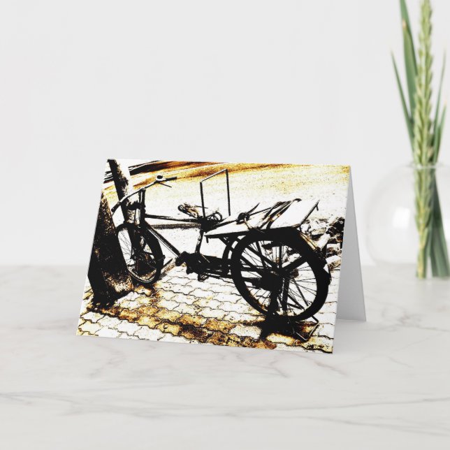 Ride my bike - sepia retro look card (Front)