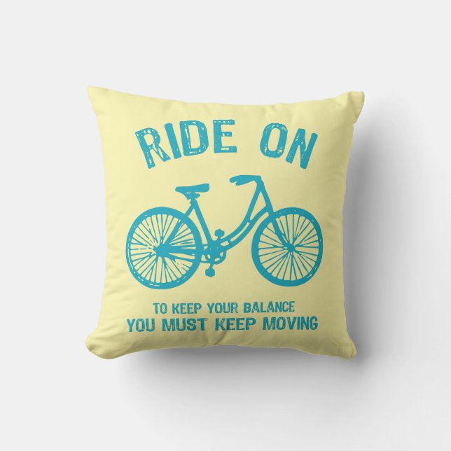 Ride On Bicycle Throw Pillow (Front)