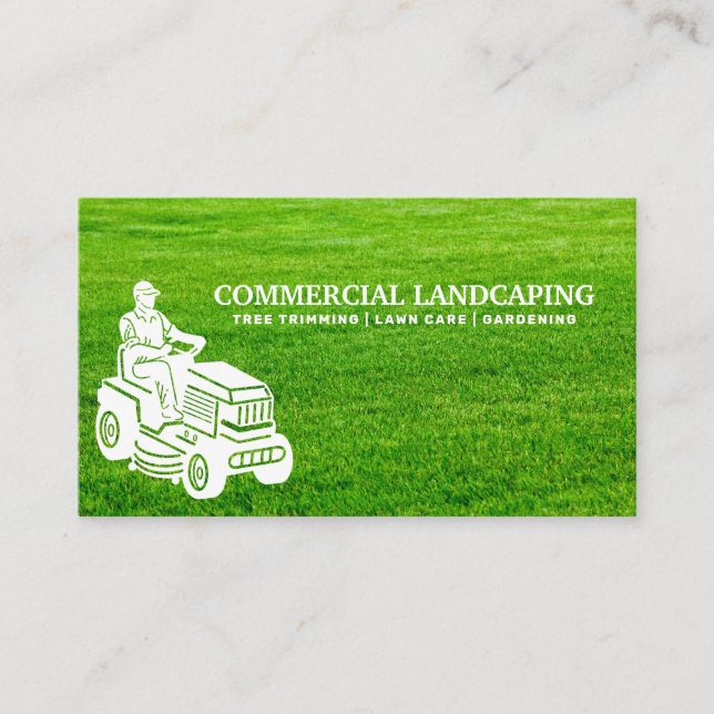 Ride On Lawn Mower | Cut Grass Business Card (Front)
