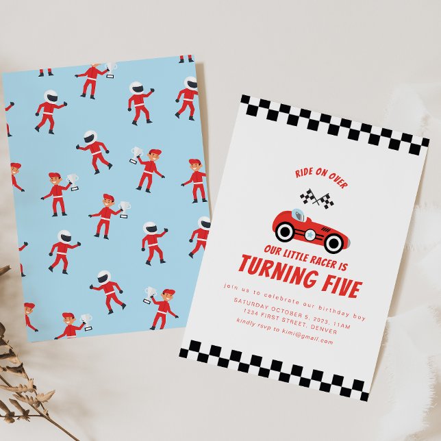 Ride on Over Car Racing Theme Birthday Invite (Creator Uploaded)