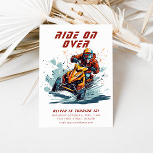 Ride on Over Snowboarding Birthday Party Invitation
