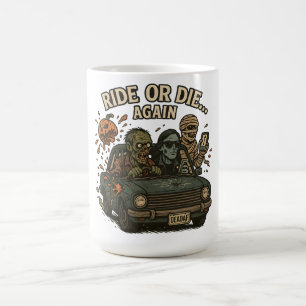 Ride Or Die Again Zombie Crew Retro Car Halloween Color Morph Mug
