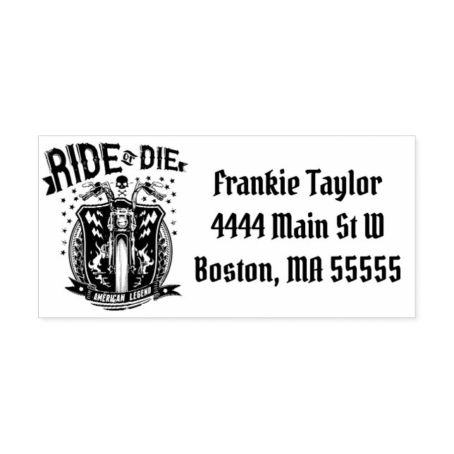 Ride or Die Biker  Personalized Self-inking Stamp (Design)