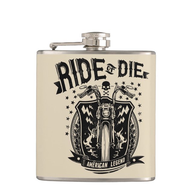 Ride or Die Motorcycle Flask (Front)