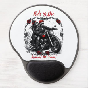 Ride or Die Personalized Skeleton Couple Gel Mouse Pad