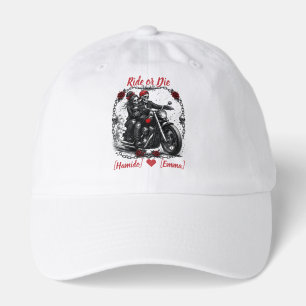 Ride or Die Personalized Skeleton Couple Hat
