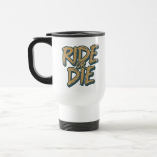 Ride Or Die Skater Skeleton -Skateboarding Graphic Travel Mug