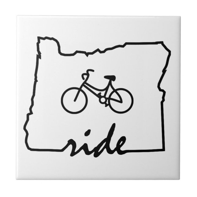 Ride Oregon (Cycling) Ceramic Tile (Front)