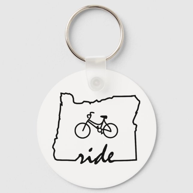 Ride Oregon (Cycling) Keychain (Front)
