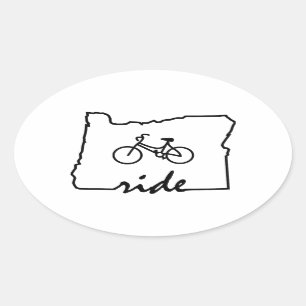 Ride Oregon (Cycling) Oval Sticker