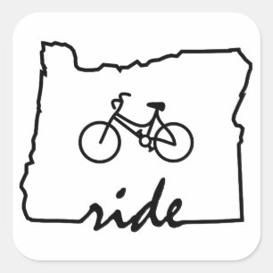 Ride Oregon (Cycling) Square Sticker