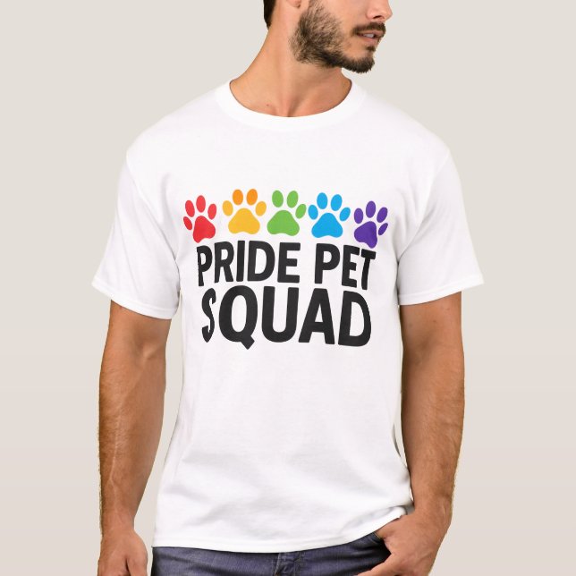 ride Pet Squad Rainbow Paw Print LGBTQ+ Shirt for  (Front)
