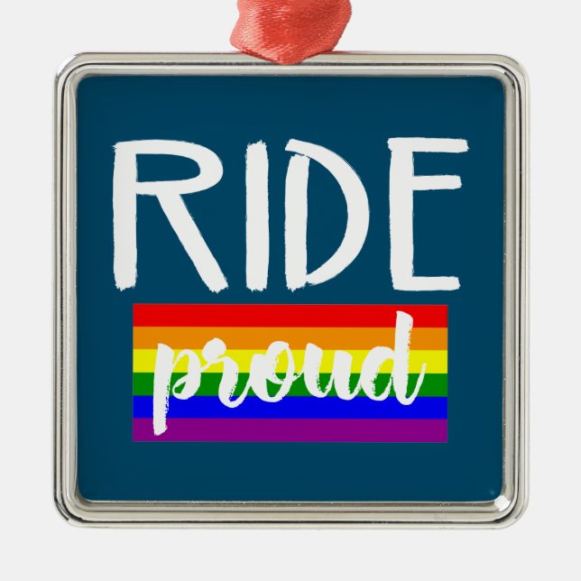 Ride Proud Cycling Metal Ornament (Front)