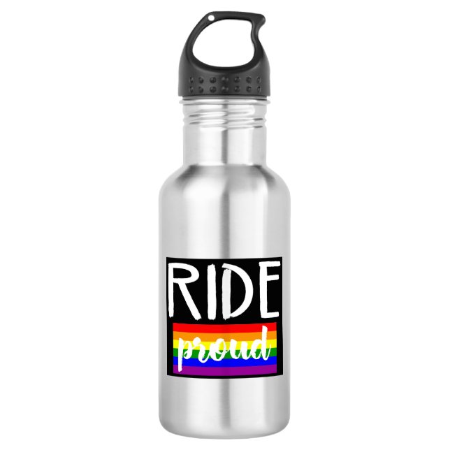 Ride Proud Cycling Stainless Steel Water Bottle (Front)