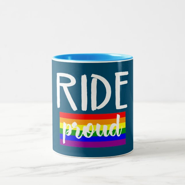 Ride Proud Cycling Two-Tone Coffee Mug (Center)