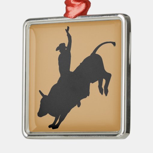 Ride Rank Bull Riding Rodeo Cowboy Up Metal Ornament | Zazzle