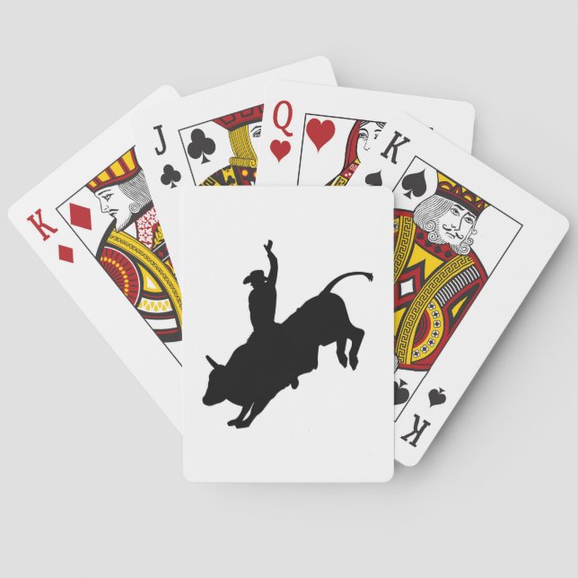 Ride Rank Bull Riding Rodeo Cowboy Up Poker Cards (Back)