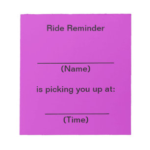 Ride Reminder Notes (Bright Purple)