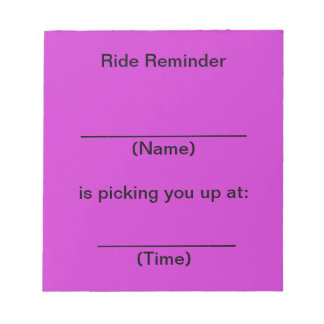 Ride Reminder Notes (Bright Purple)