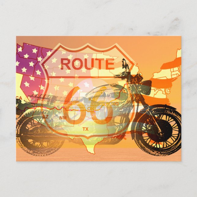 Ride Route 66 Postcard (Front)