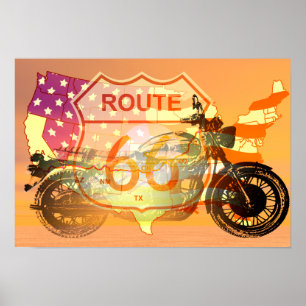 Ride Route 66 Poster