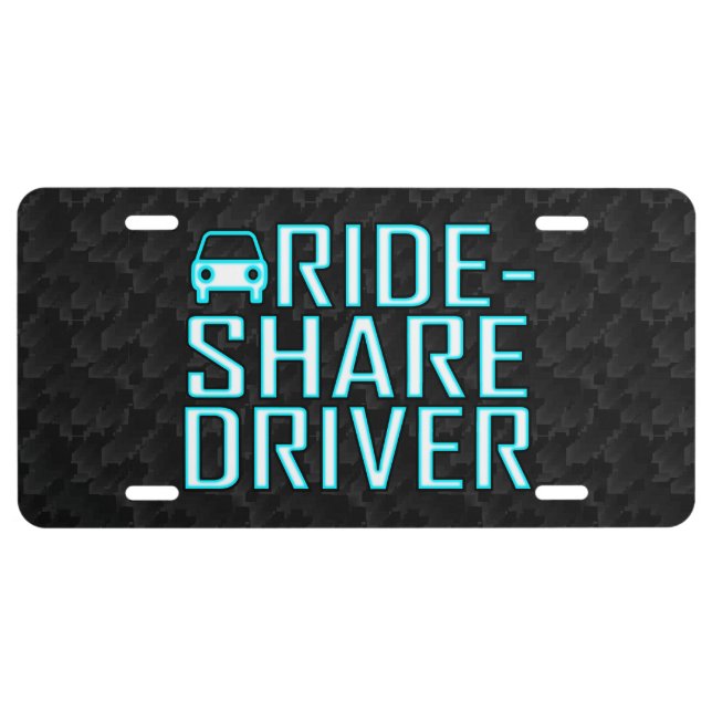 Ride Share Driver Rideshare Driving License Plate (Front)