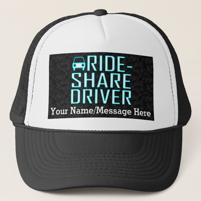 Ride Share Driver Rideshare Driving Personalized Trucker Hat (Front)