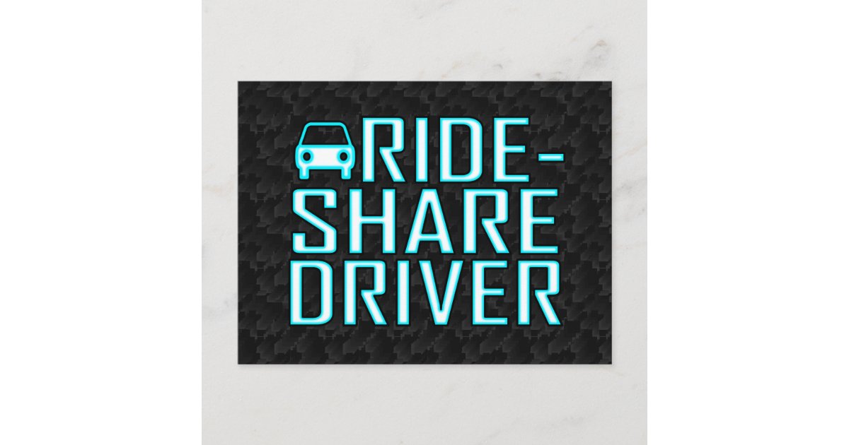 Ride Share Driver Rideshare Driving Postcard Zazzle